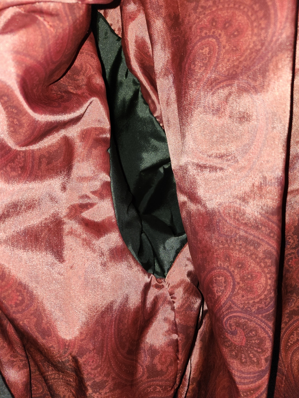 Ssatori Vintage Colorblock Leathet Bomber Jacket in Maroon, Teal & Black MED - Picture 6 of 11